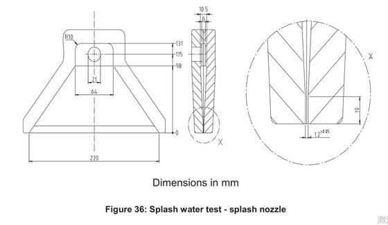 Σχήμα 4 του ISO 16750-4 θερμικός κλονισμός με την οργάνωση δοκιμής ανοξείδωτου εξεταστικού εξοπλισμού ελεγκτών IP νερού παφλασμών για Splas