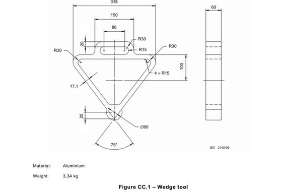 IEC60601 το σχήμα CC1 για αξιολογεί το βαθμό κινδύνου V-Shaped ανοίγματος του V-Shaped ανοίγματος των ιατρικών συσκευών
